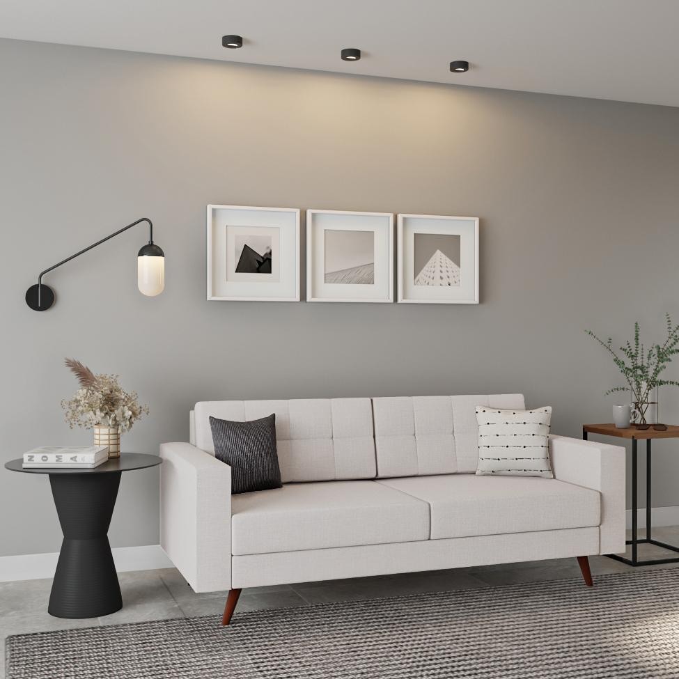 Sofá 3 Lugares Pé Palito Live Linho Cotton Cru em Oferta na Shopee