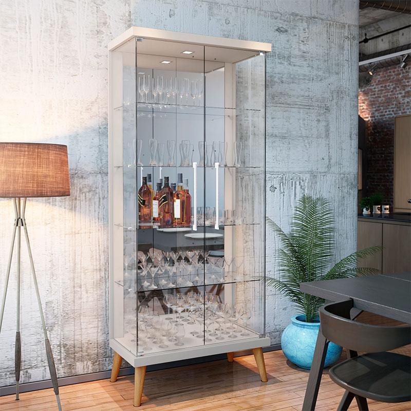 Cristaleira Ambiente Tifanny Off White - Imcal em Oferta na Shopee