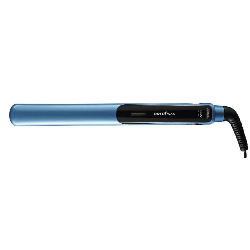 Chapinha Prancha de Cabelos 35W Britania Ceramica Titanium Blue Bivolt