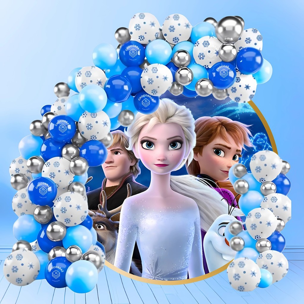 KIT 150 BALÕES FROZEN AZUL 7”+ AZUL CL 7”+ 25 GELO 9" + PRATA METALIZADO 5” - BALÃO  BEXIGA KIT29 em Oferta na Shopee