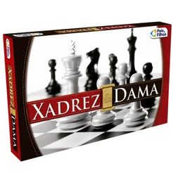 JOGO DE XADREZ E DAMA PAIS E FILHOS CLÁSSICO INFANTIL LÓGICA ESTRATÉGIA DEFENDER TABULEIRO CHESS