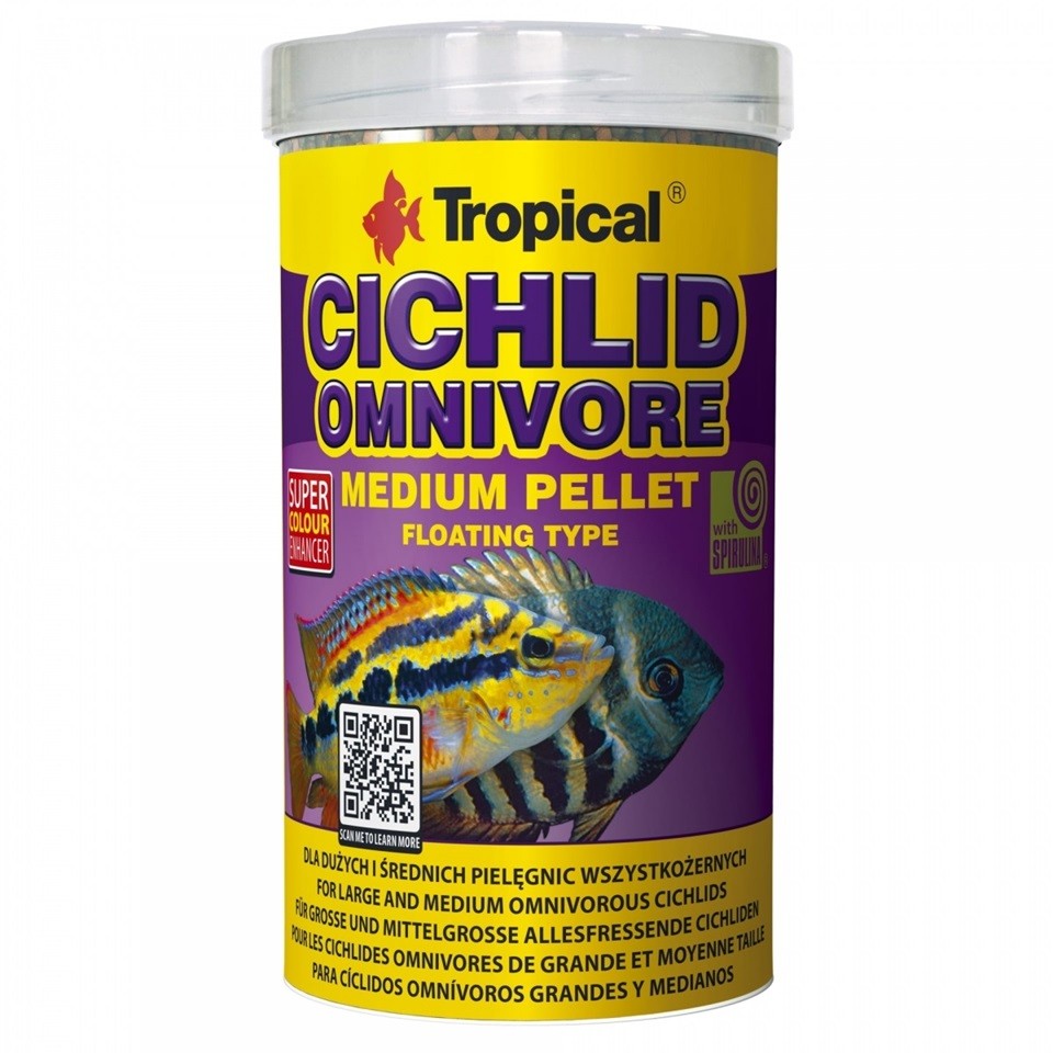 Tropical Cichlid Omnivore Medium Pellet 360g Onivoro