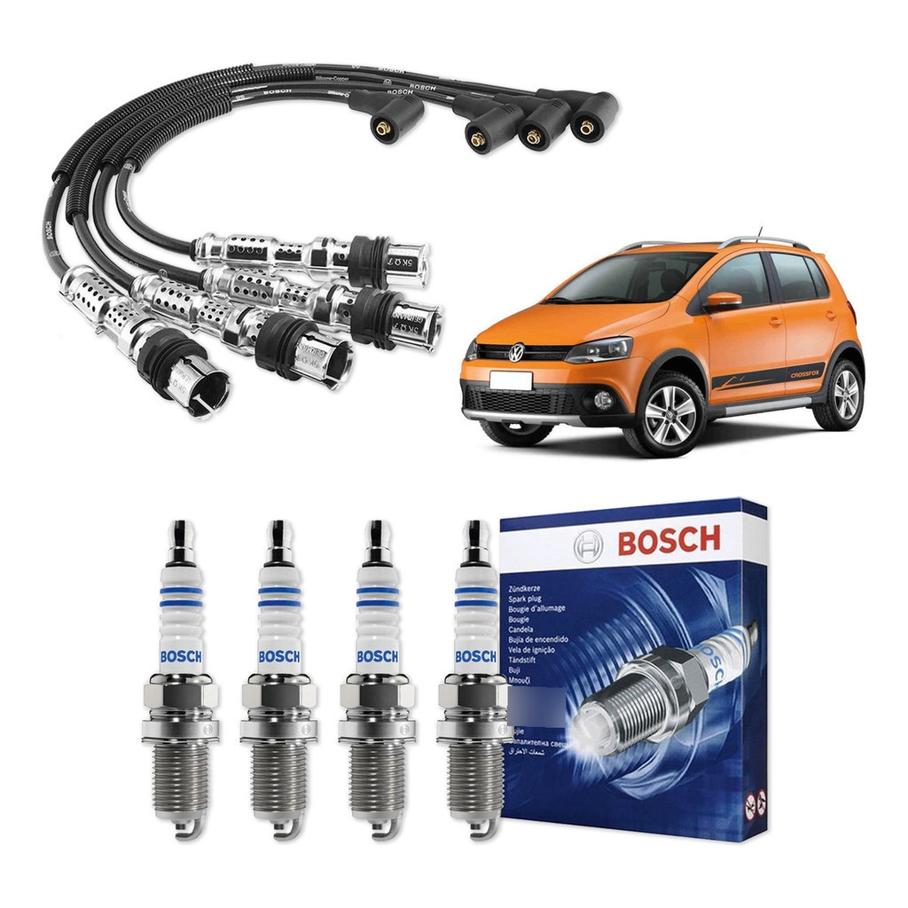 Kit Cabo E Vela Original Bosch Volkswagen Crossfox 1.6 8V I-Motion Total Flex 2012 A 20214