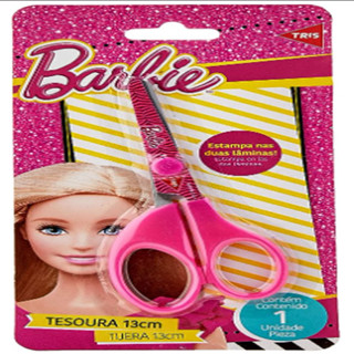 TESOURA ESC BARBIE LAM DEC 13CM CART 1UN TRIS 683812
