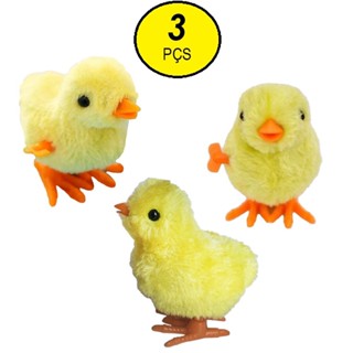 Kit 3 Pintinho Amarelinho Corda Brinquedo Pelúcia Infantil em Oferta na Shopee