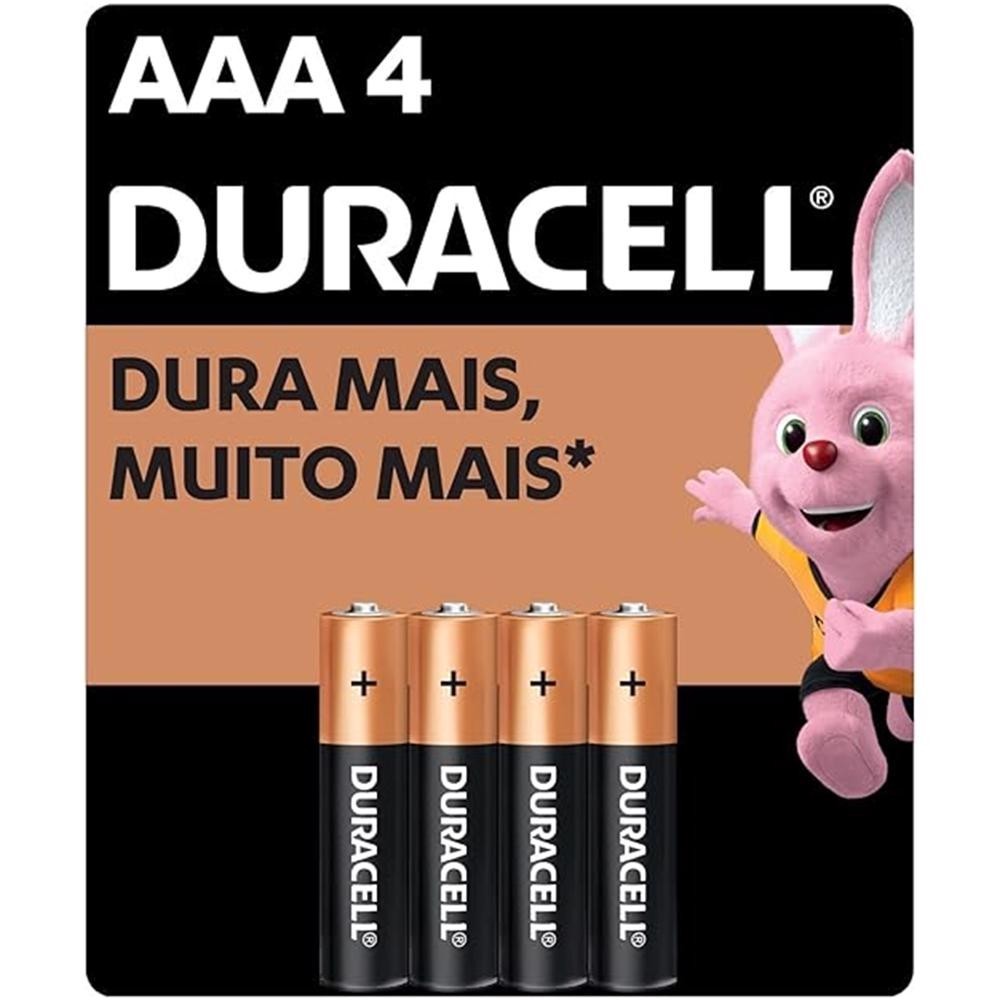 Pilha Alcalina Pequena AAA C/4 (96390) - Duracell em Oferta na Shopee