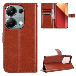 Para Xiaomi Redmi Note 13 4G Capa Flip PU Carteira De Couro Tampa Traseira Note13 4G Caixa De Telefone