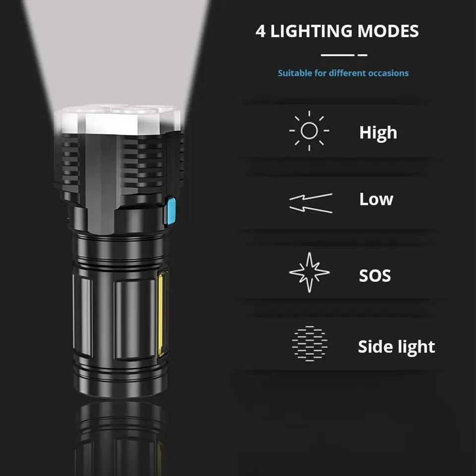Lanterna Tatica Recarregavel Mais Forte Do Mundo Sitio Led mt042 - 1