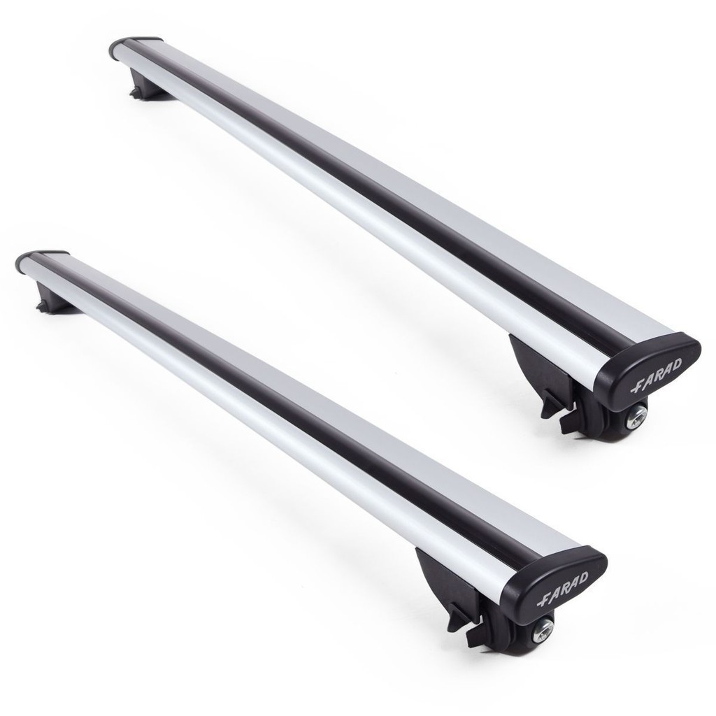 Rack De Teto Bagageiro Farad Aerodinamico Alu2 120cm O Kit VW Cross Fox 2010 a 2017