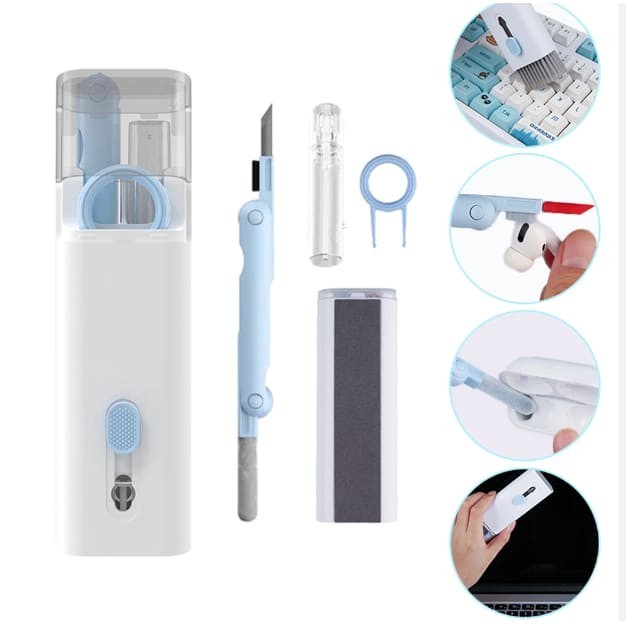 Kit De Escova De Limpeza Limpador De Teclado 7 Em 1 Portatil Computador Notebook Telefone Fone De Ouvido Laptop Teclas