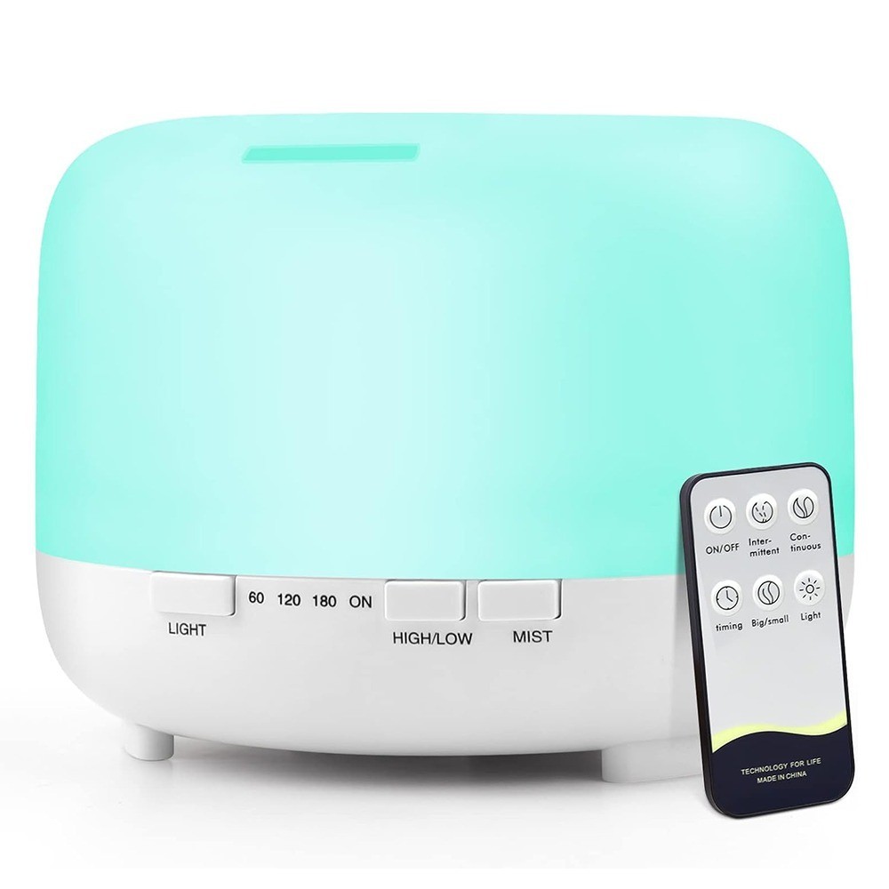 Difusor De Aromas  umidificador Aromatizador Elétrico 500ML Led 7 Cores Com Controle Remoto Umidificador