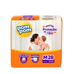Fralda Pom Pom Protek Proteção de Mãe Jumbo M com 28un