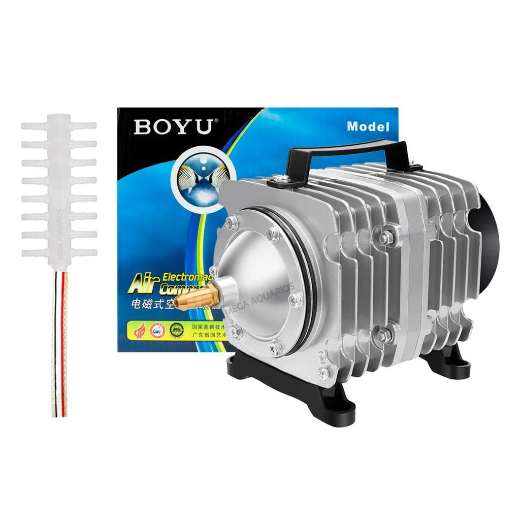 Compressor de ar eletromagnético Boyu ACQ-012 oxigenador aerador soprador lago aquário forte 170Lmin