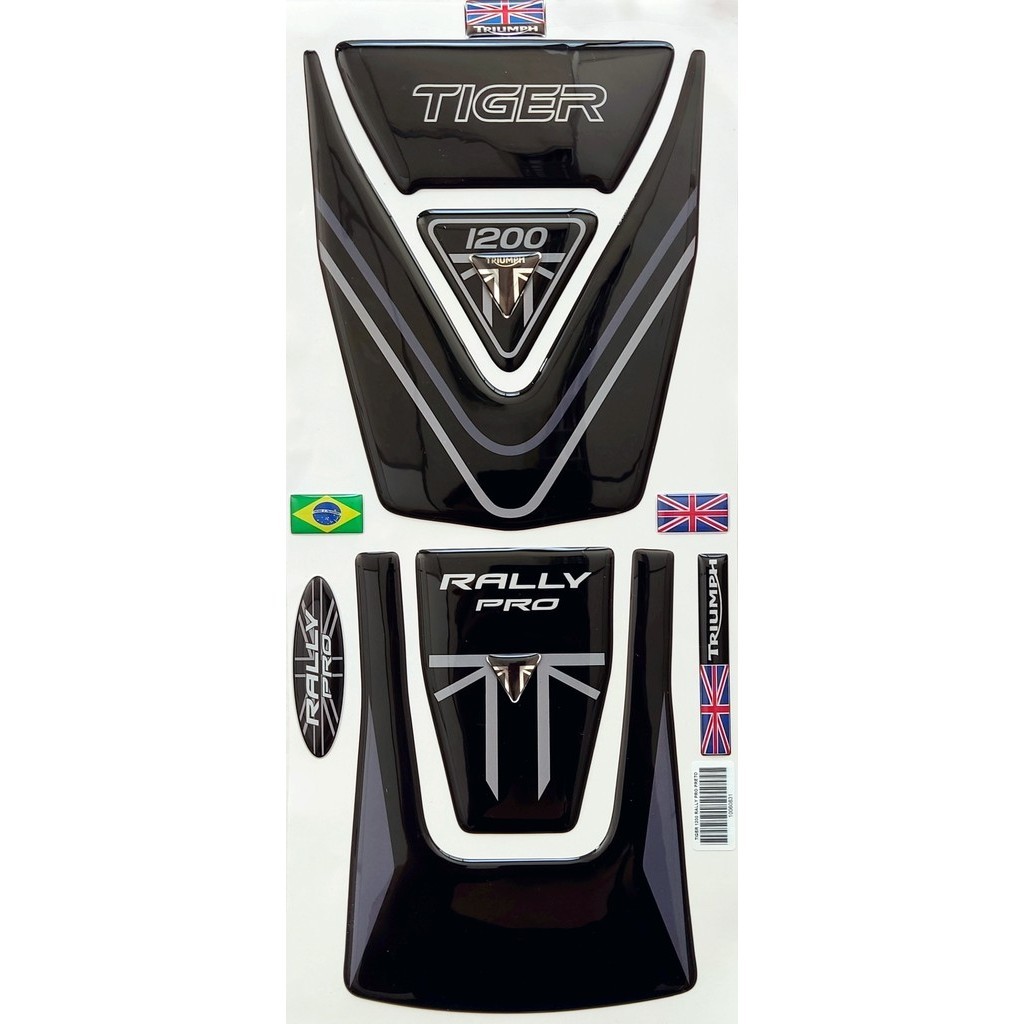 Adesivo Resinado Tanque Moto Triumph Tiger 1200 2022 Rally Pro Preto