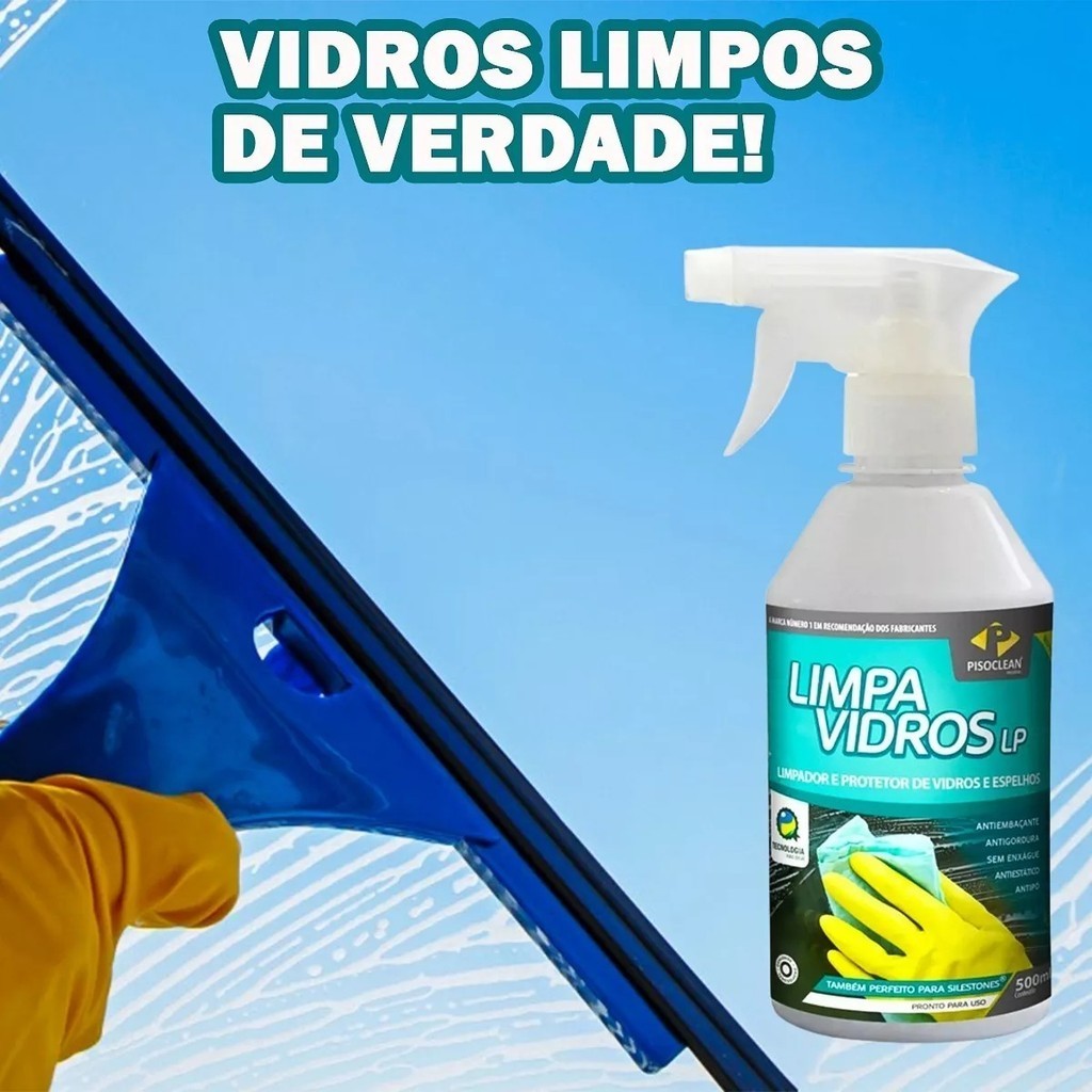 Limpa Vidros Eficiente LP Pisoclean 500 ml Espelhos e Superfícies Polidas em Geral — imagem 2 de 2