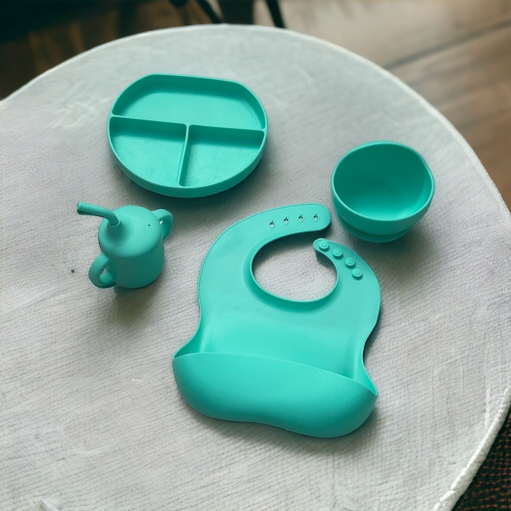 Kit Papinha Infantil em Silicone com Ventosa Kit Pratinho