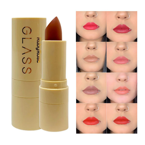 Batom Velvety Ruby Rose Glass HB548 em Oferta na Shopee