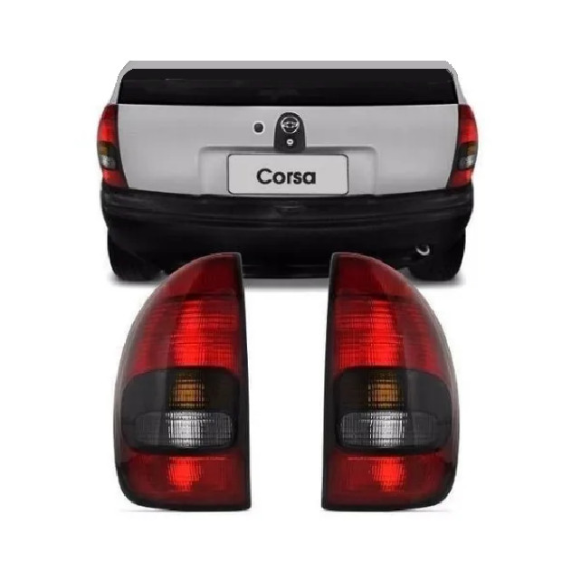Par Lanterna Corsa Hatch 4 Portas Pick Up 1994 À 1999 Fumê