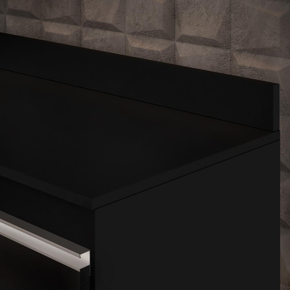 Tampo para Balcão de Cozinha 180cm MDP Preto - Lumil em Oferta na Shopee