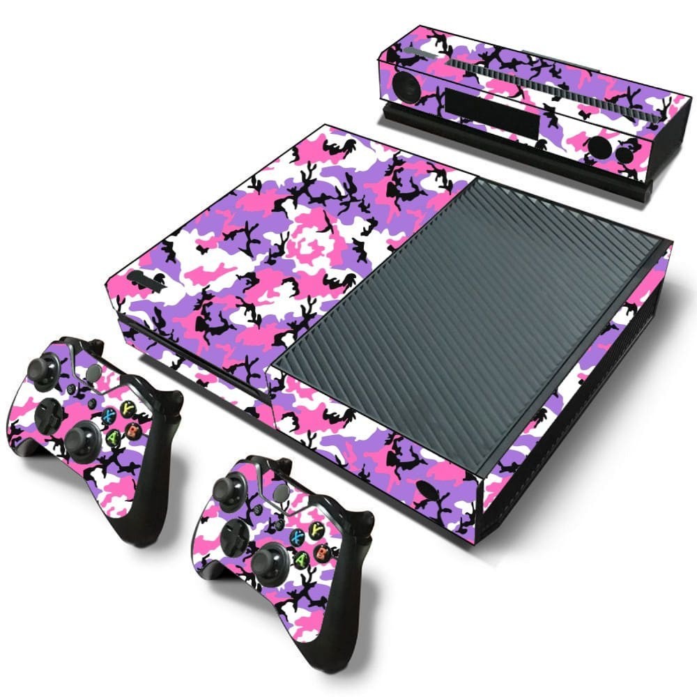 Skin Xbox One Fat Adesivo Película Protetora Sticker Camo Lilac