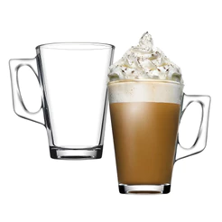 Jogo 2 Canecas Café Cappuccino Expresso Alto Vidro 250ml
