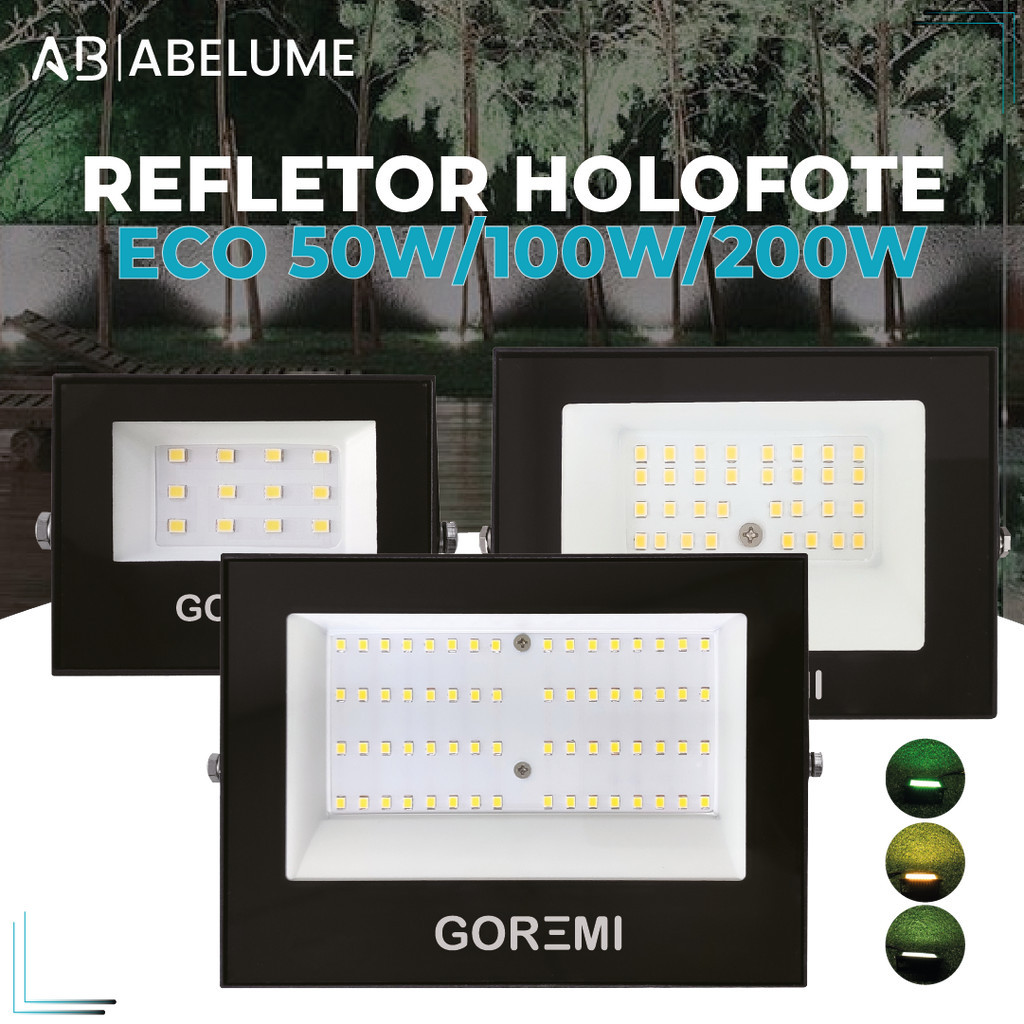 Refletor LED 200W 100W 50W Holofote Bivolt ECO A Prova d'água Luz Branca, Quente e Verde | Áreas Externas em Oferta na Shopee