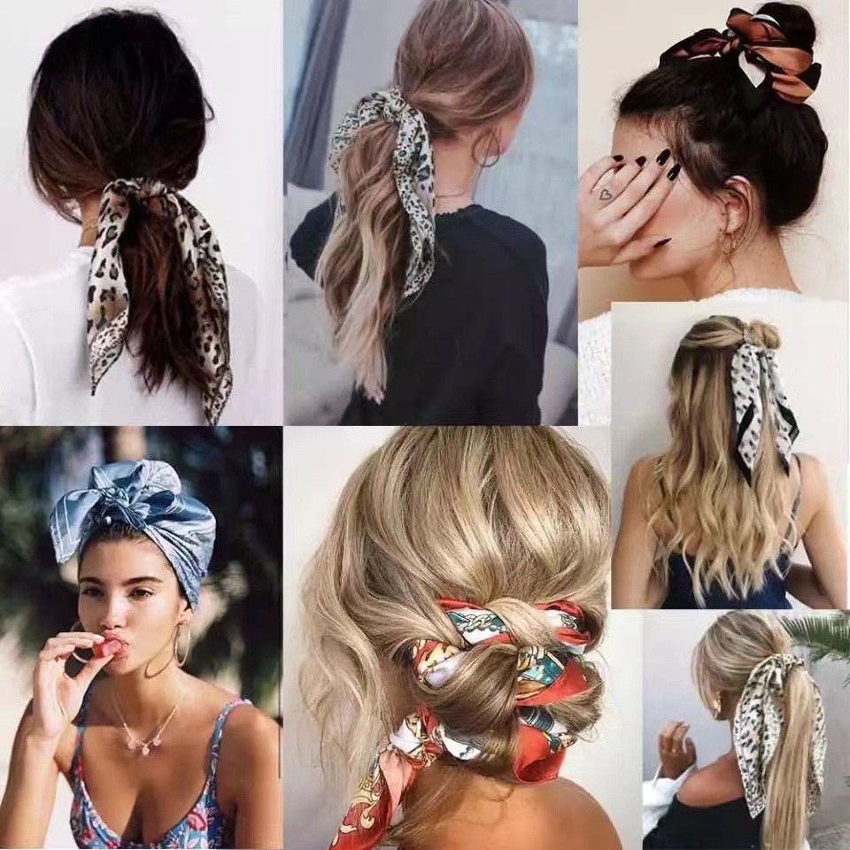 Lenço Feminino Estampado Acetinado Cetim Para Cabelo Bolsa Pescoço bandana tamanho 50cmx50cm em Oferta na Shopee