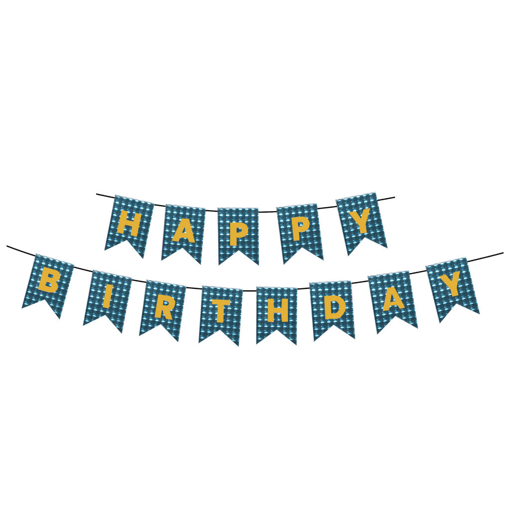 Faixa Decorativa Grande - Happy Birthday Efeito 4D 12x17CM