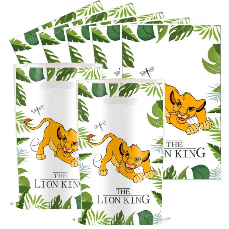 10/20/30 Pçs Disney Leão Rei Festa Sacos De Presente Simba Tema Plástico Doces Saque Saco Para Crianças Aniversário Favo