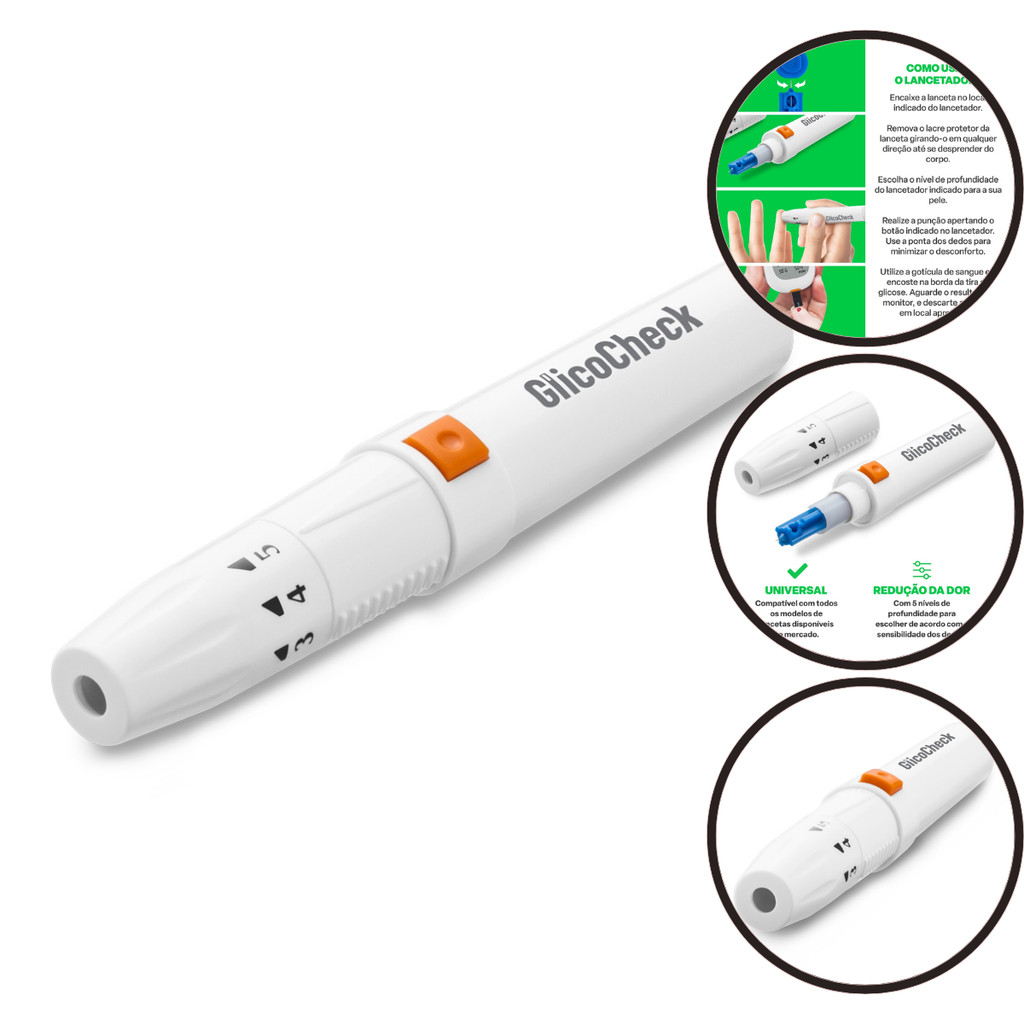 Lancetador Glicocheck Care Plus Universal Hc517 Multilaser