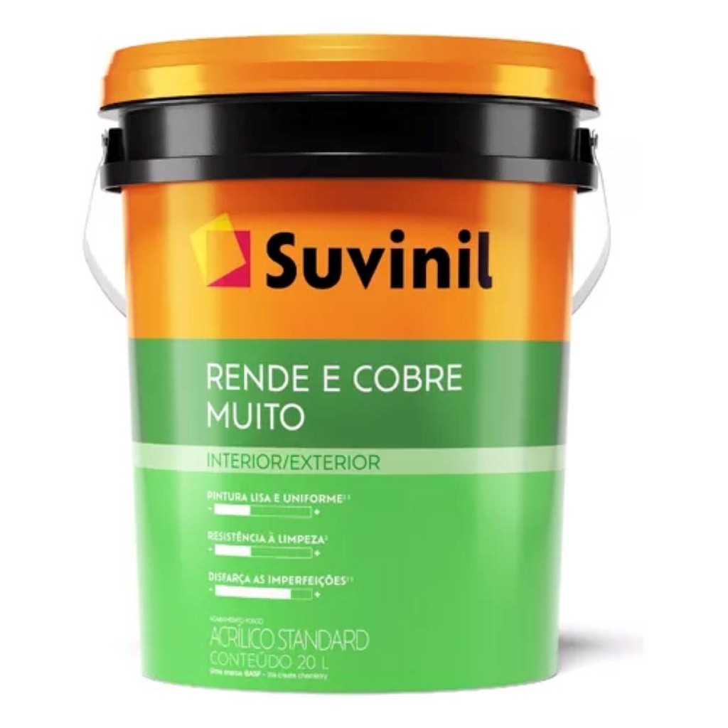 TINTA ACRÍLICA RENDE E COBRE MUITO BRANCO 20L SUVINIL - Home & Living