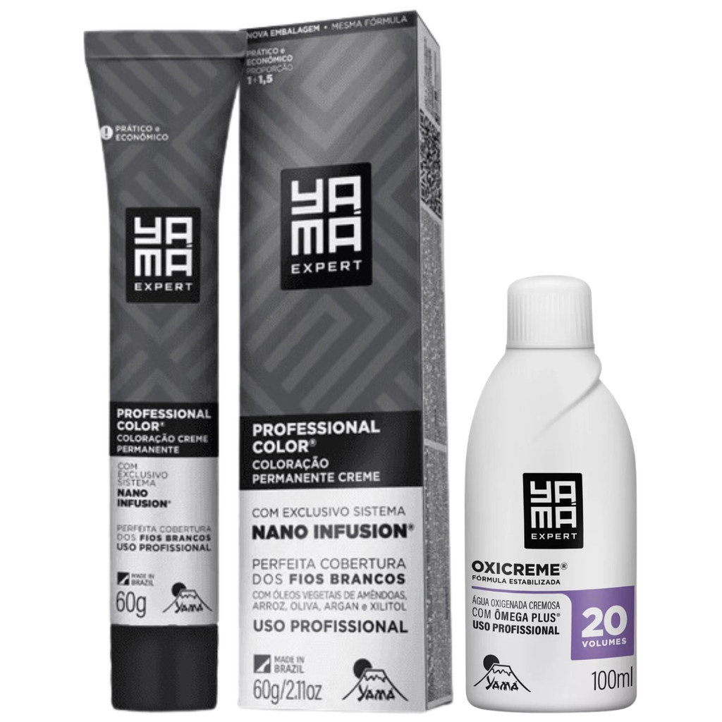 Kit Coloração Yama Nano Infusion Profissional + Ox Cremosa 20vol 100ml Todas As Cores - Escolha em Oferta na Shopee