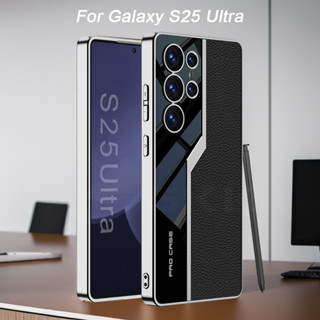 Capa Revestida De Couro Liso Para Samsung Galaxy S25 S24 Ultra À Prova De Choque Protetora De Borda Macia Casos em Oferta na Shopee