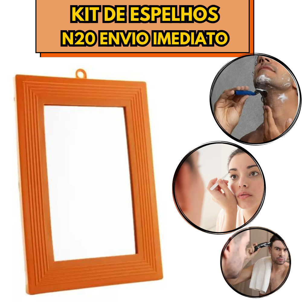 Espelho Nº20 Multiuso 18x20cm Kit 1, 3 ou 5 Unidades para Banheiro e Maquiagem em Oferta na Shopee