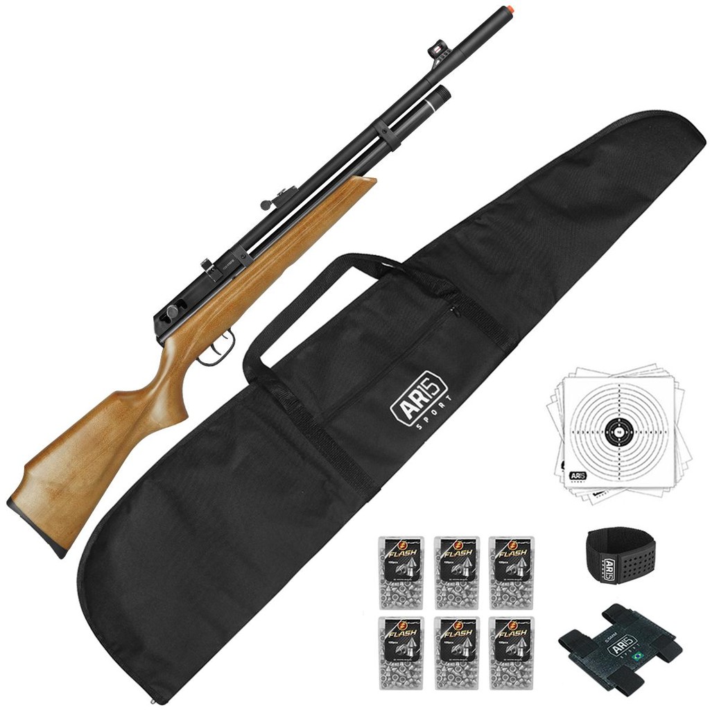 Carabina Madeira 5.5mm PCP Beeman 1331 Raider + 6x Chumbinho em Oferta na Shopee