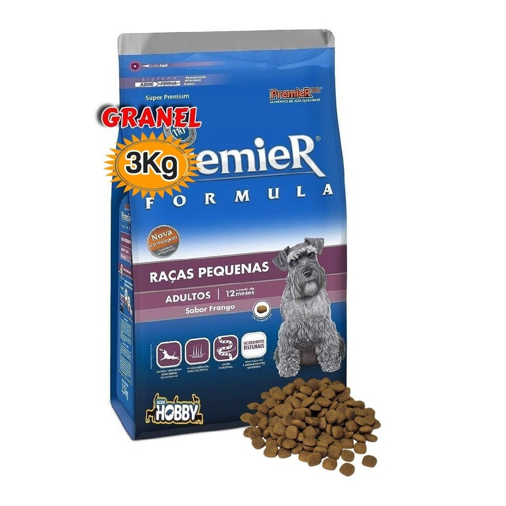 Ração Cachorro Premier Pet A Granel Cães Adultos Raças Pequenas - Mini Bits - 3Kg