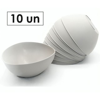 Kit 10 Cumbucas Bowl Multiuso Plástico Branca Petiscos 300ml