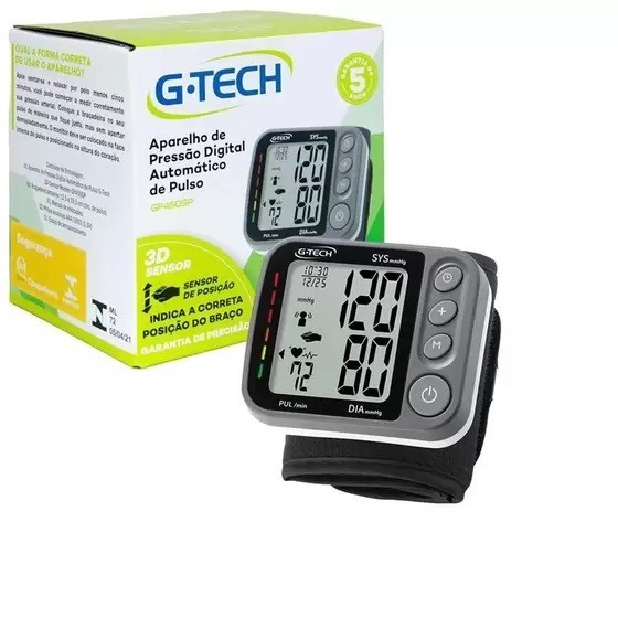 Aparelho Medidor De Pressão Digital Sensor 3D Gp450 - G-Tech