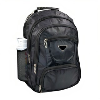 Mochila Com Alça Reforçavel Preta para Notebook com Múltiplos Compartimentos 5 bolsos e Grande Espaço - Unissex MARISA
