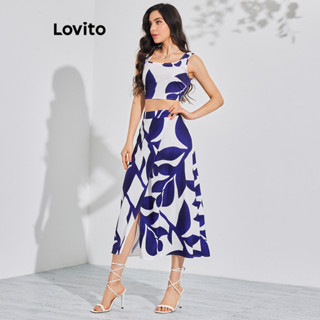 Lovito Conjuntos De Saia Boho Floral Com Flores Divididas Para Mulheres LBL08102