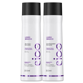 Kit Eico Pro Loiro Mágico Matizante Tratamento Creme Capilar Shampoo Sem Sal e Condicionador 300ml Desamarelador