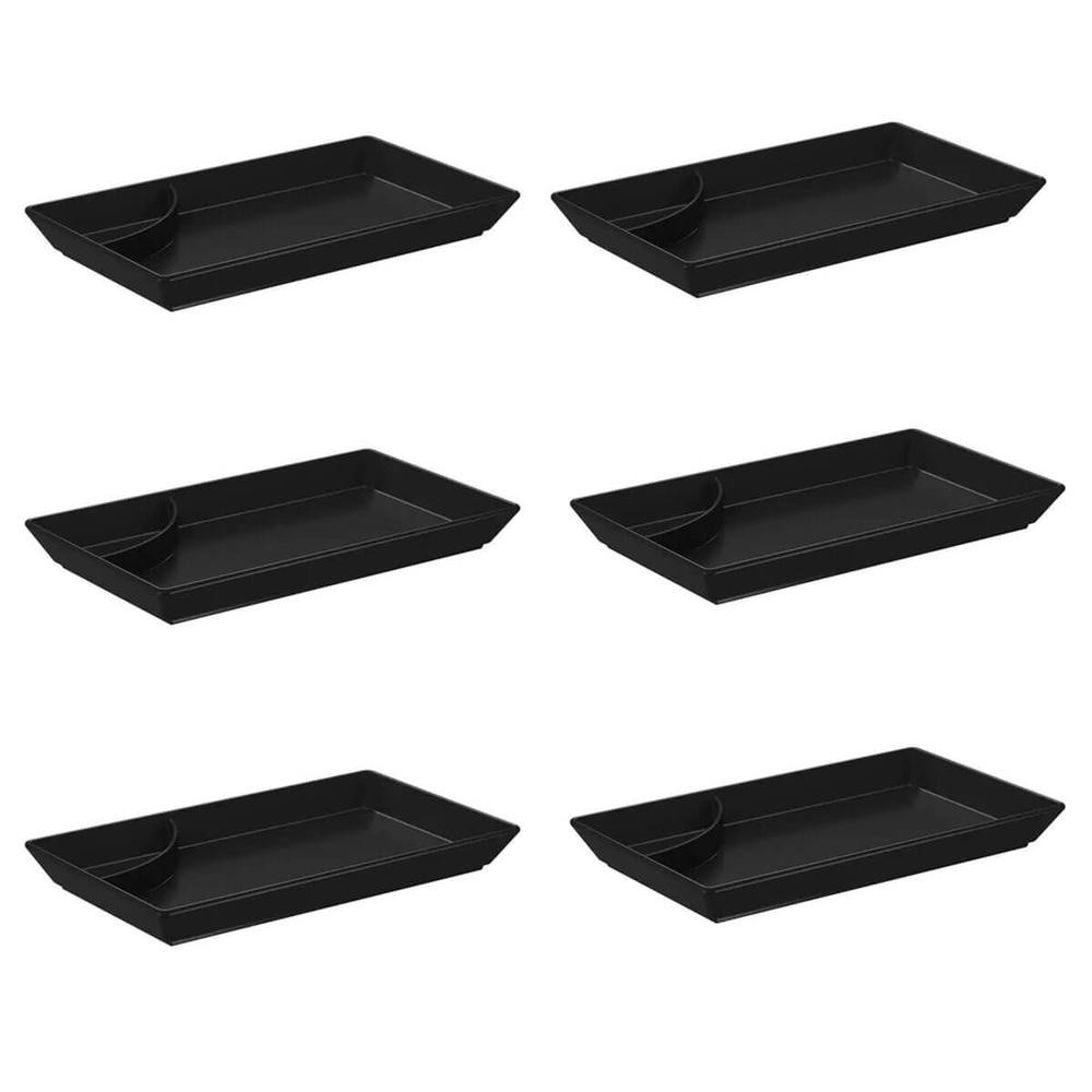 Kit 6 Pratos para Sushi Comida Japonesa Oriental com Porta Shoyu Preto Uno Coza em Oferta na Shopee