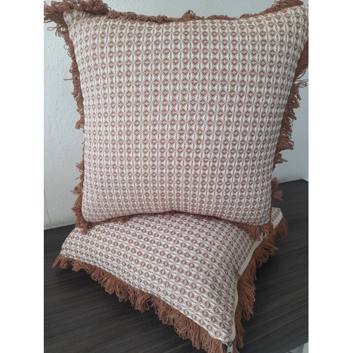 Capa De Almofada Decorativa Sofa Cama Poltrona 40cm X 40cm Rustica Classica Trabalhada Algodao Estampada Quadriculada Ideia Presente para Mae Avó