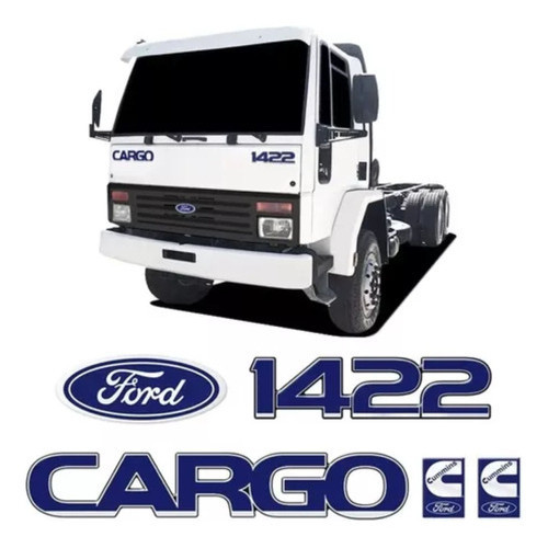 Kit Emblemas Adesivos  Cargo 1422 Caminhão Ford Cummins