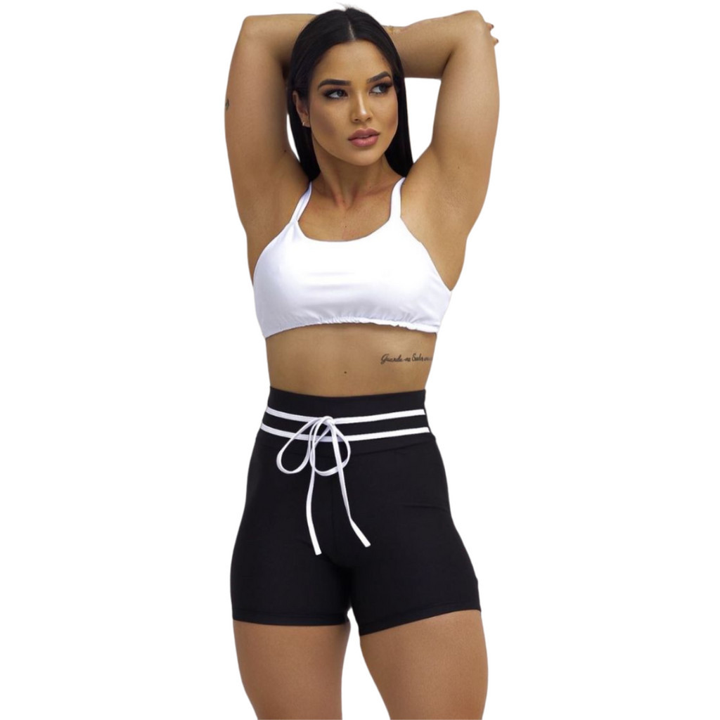 Short Fitness Suplex Meia Coxa Com Viés Bermuda Fitness Short Academia Feminino Corrida Caminhada em Oferta na Shopee