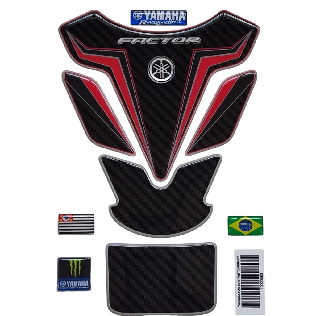 Adesivo Protetor Tanque Yamaha Factor Preto//Vermelho