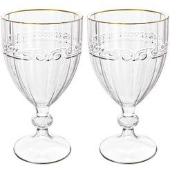 Jogo de Taças de Cristal Transparente Fio de Ouro Imperial 330mL 2 peças - Lyor