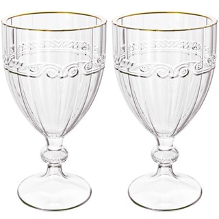 Jogo de Taças de Cristal Transparente Fio de Ouro Imperial 330mL 2 peças - Lyor em Oferta na Shopee