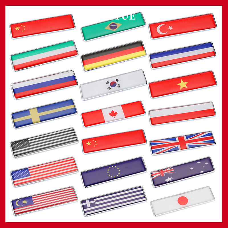 Bandeira nacional mundial 3D Metal Car Logo Bandeira nacional Adesivo de carro Estados Unidos Reino Unido Alemanha Franç