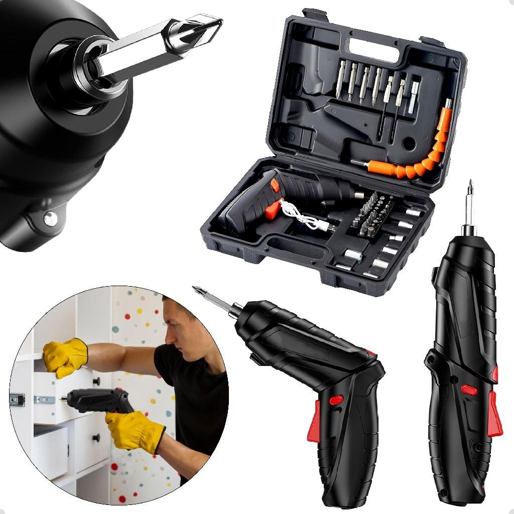 Mini Parafusadeira Furadeira Elétrica 2 Em 1 Maleta 45 Peças Bivolt Linha Premium em Oferta na Shopee